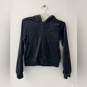 {girls} Gap Black Velour Zip Hoodie